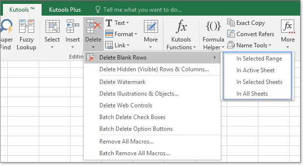 remove blank rows in excel for mac